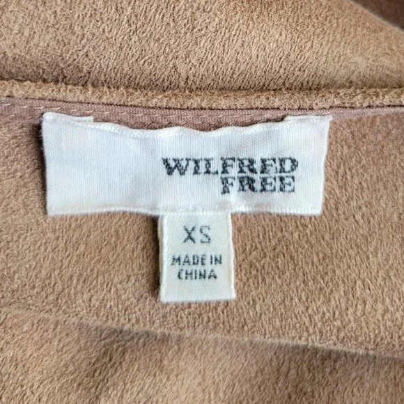 Aritzia Wilfred Free Vegan Suede Tan Slip Dress XS Adjustable Straps Nori - Picture 7 of 10